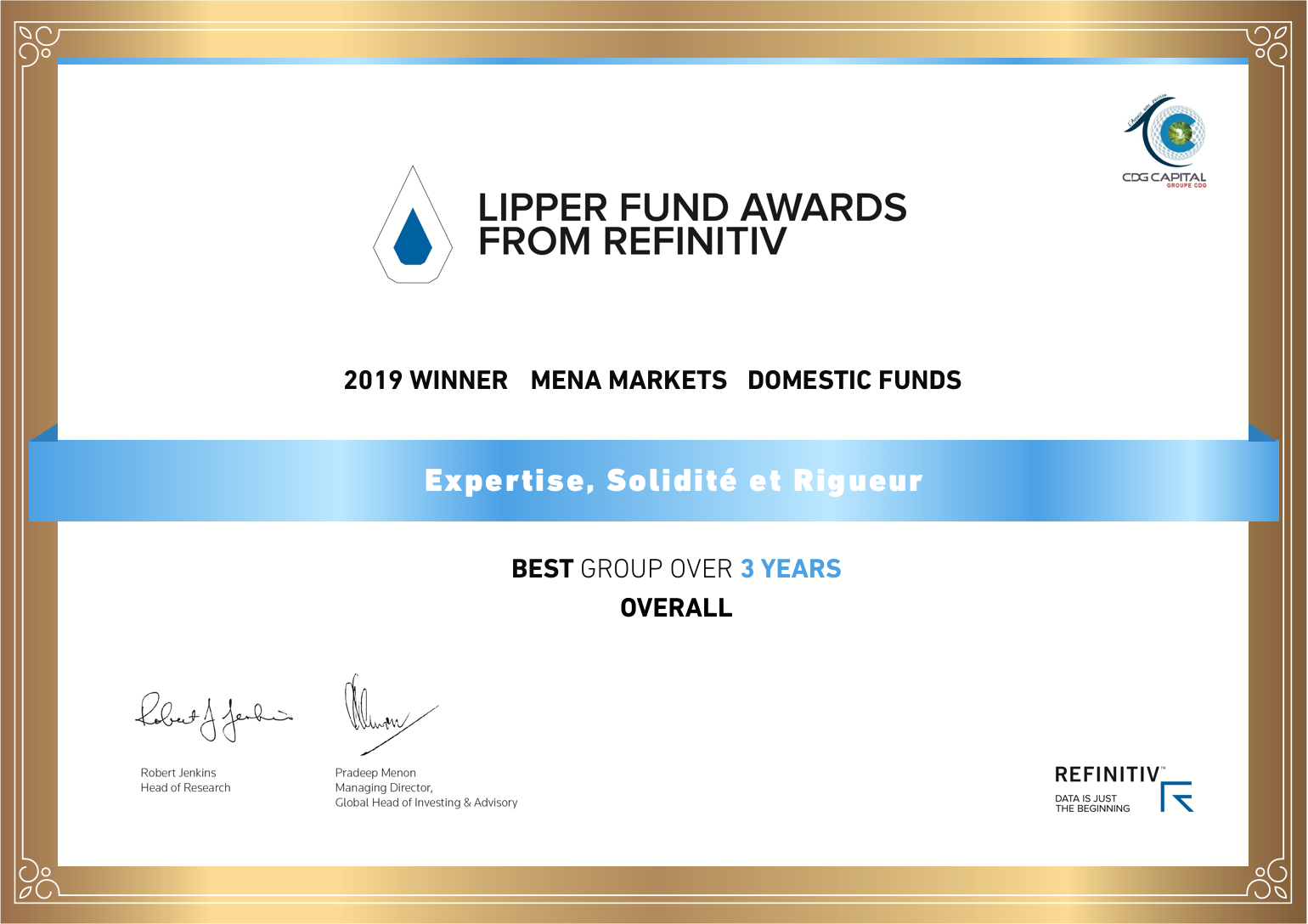 CDG Capital primée par Thomson Reuters